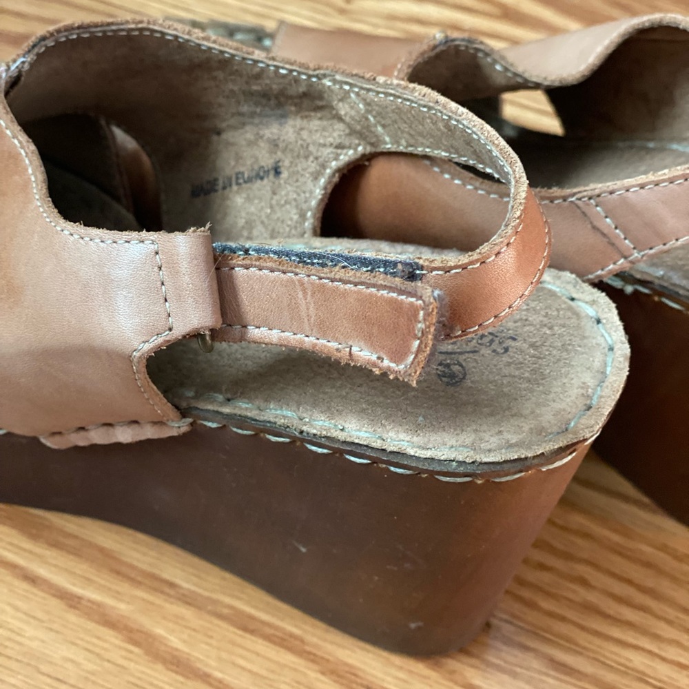 Spring Step Wedge Light Brown Heels - Picture 4 of 6